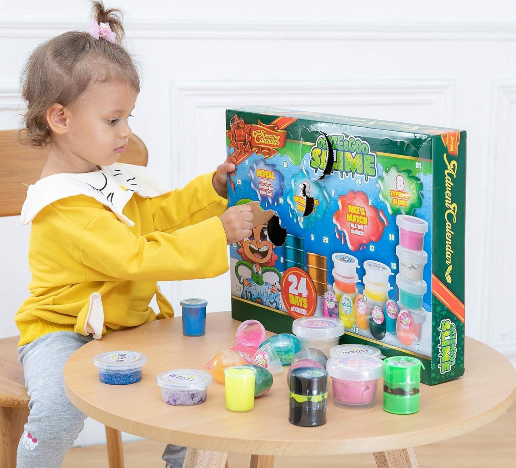 DIY Slime Adventskalender Weihnachten Countdown 24 Tage mit Zubehör