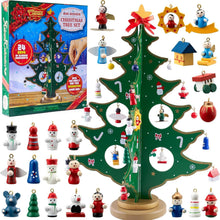 Adventskalender JOYIN 2024 mit Weihnachtsbaum und 28 Ornamenten, 24