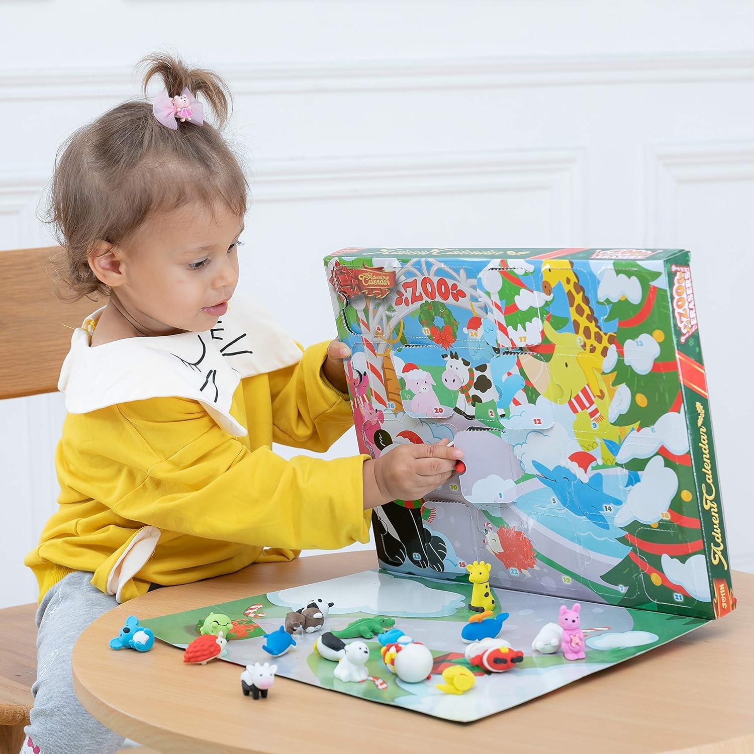 Adventskalender Weihnachten 24 Tage Countdown Tierfiguren Radiergummis