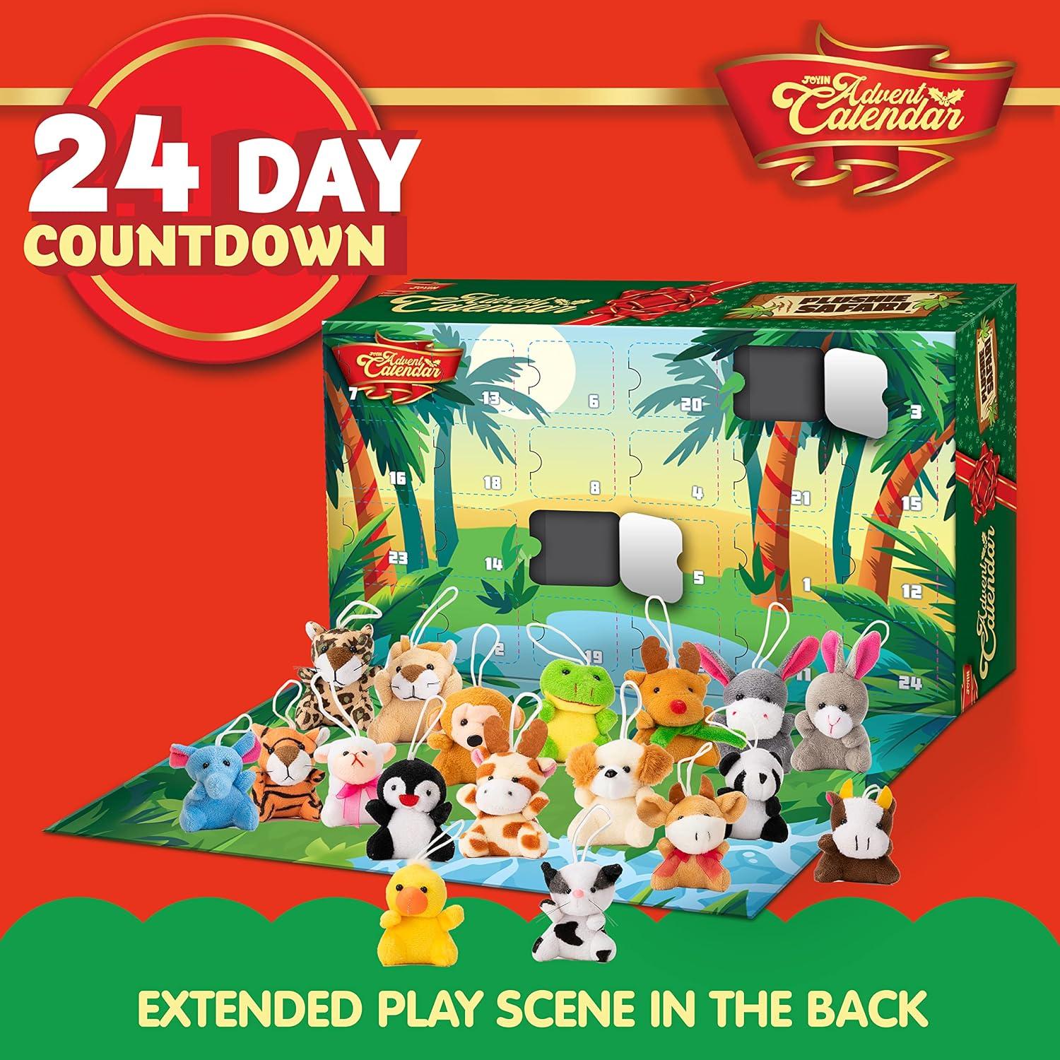JOYIN Adventskalender Mini Tier Plüsch 24 Tage Countdown