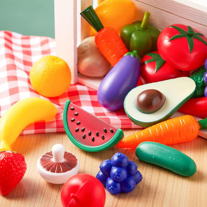 50-teiliges Kinder Kunststoff Spiel Lebensmittel Set für Spiele-Küche
