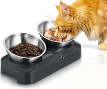 Katzenschüssel 15° Neigung Edelstahl rutschfeste Silikonbasis