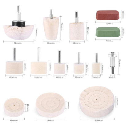 Polierscheiben Set 14 tlg. für Akkuschrauber Polieraufsatz