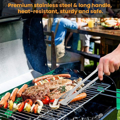 Premium Grillbesteck Set 9tlg mit Grillhandschuhe bis 800°C