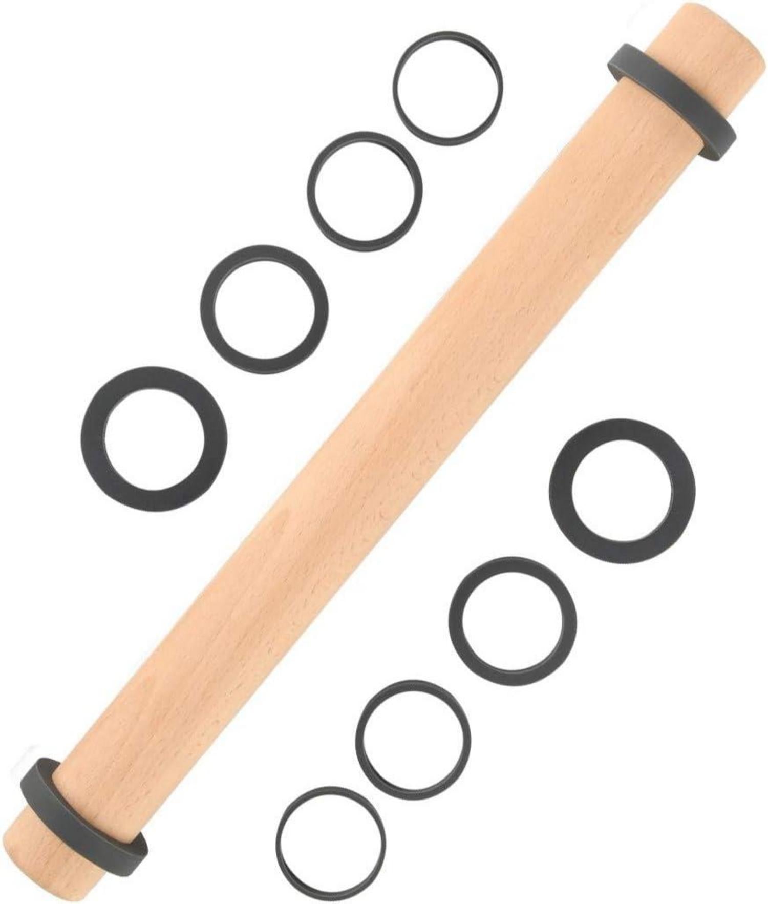 Nudelholz Buchenholz mit Dicken Ringen 5 Größen 40 cm