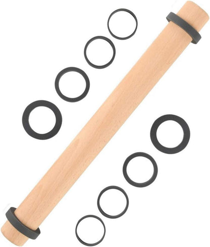 Nudelholz Buchenholz mit Dicken Ringen 5 Größen 40 cm