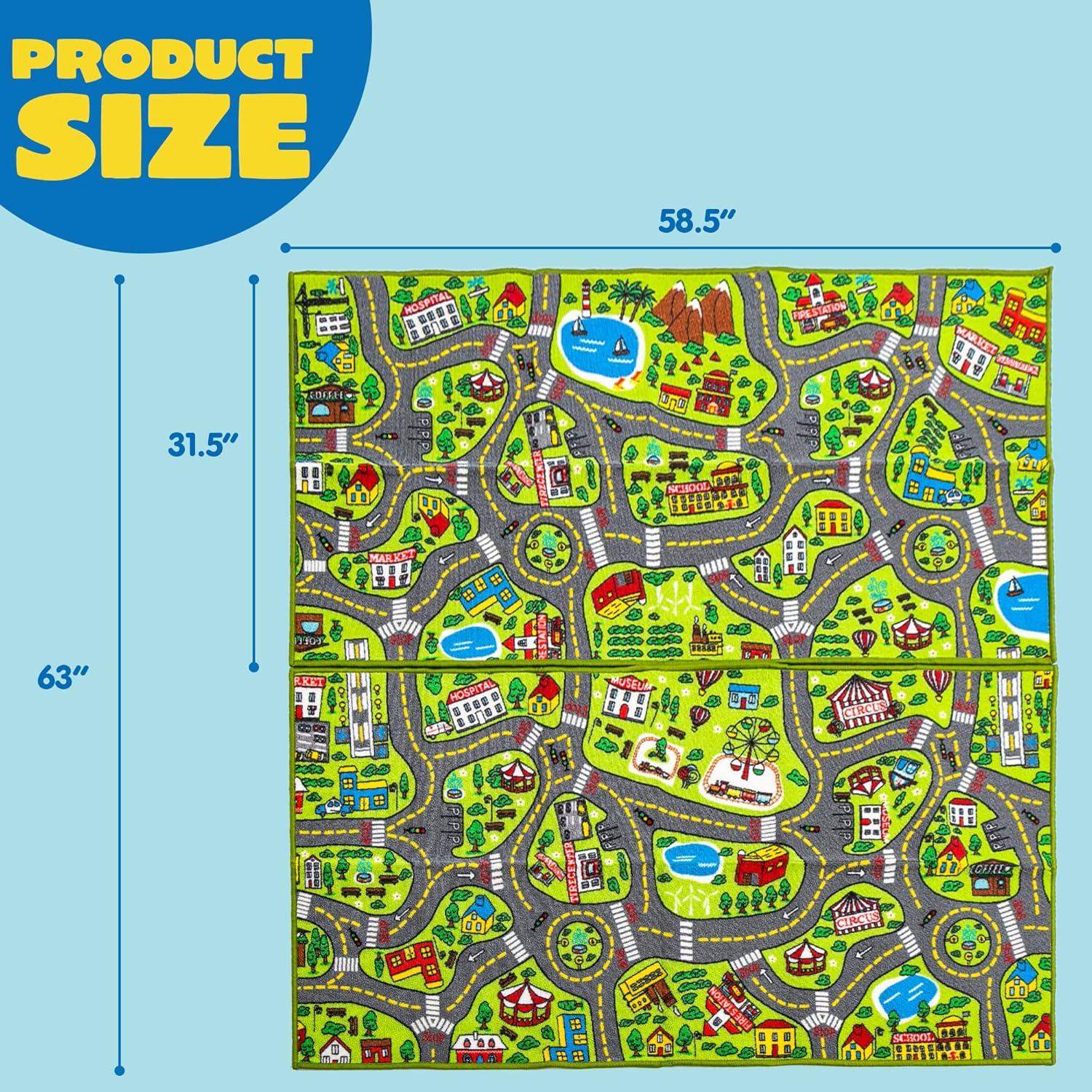 Kinderteppich Spielmatte Stadt 2er Set 80x150cm Autostraße