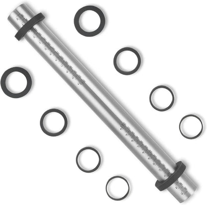 Edelstahl Nudelholz mit einstellbaren Ringen - 5 Größen