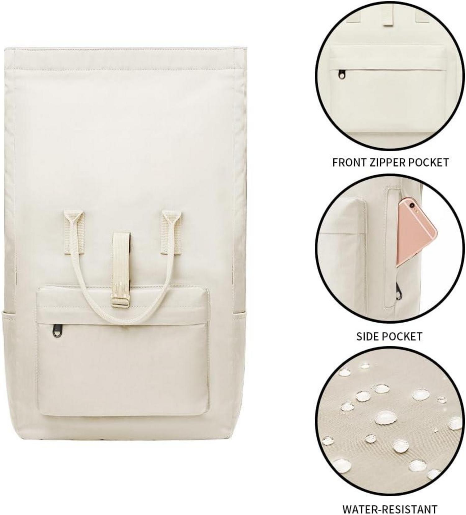 Rucksack Damen Herren Tagesrucksack Laptopfach Rolltop Wasserdicht Uni
