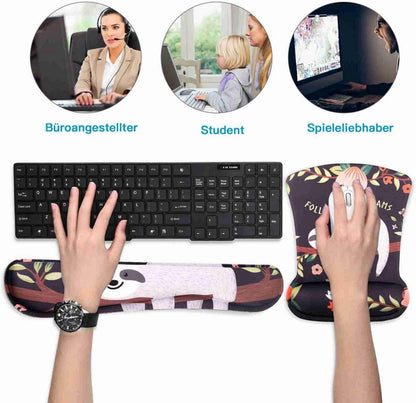 Ergonomisches Gelkissen Mauspad und Tastatur Handgelenkauflage Set