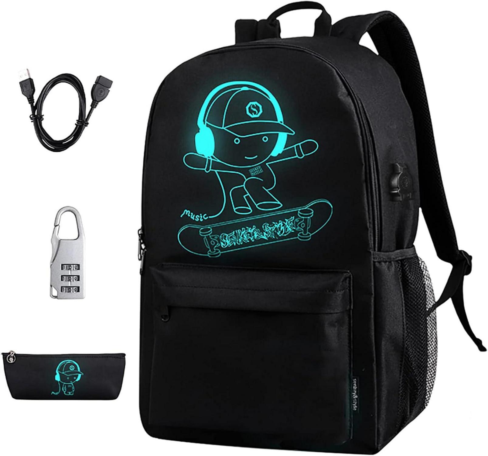 Luminous Backpack For School & Travel - Light-Up Design, Fits Laptop, Water-Resistant Canvas