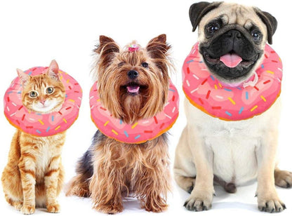Kätzchen Halskrause Soft Weich Schutzkragen Einstellbar Rosa Donut M