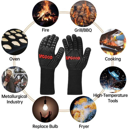 Hitzebeständige Grillhandschuhe 800 Grad für Küche BBQ