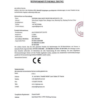 Hitzebeständige Grillhandschuhe 800 Grad für Küche BBQ
