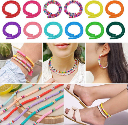 4560 Stücke Polymer Clay Perlen 6mm Bastelset Schmuckherstellung DIY Armband Halskette Kinder Erwachsene