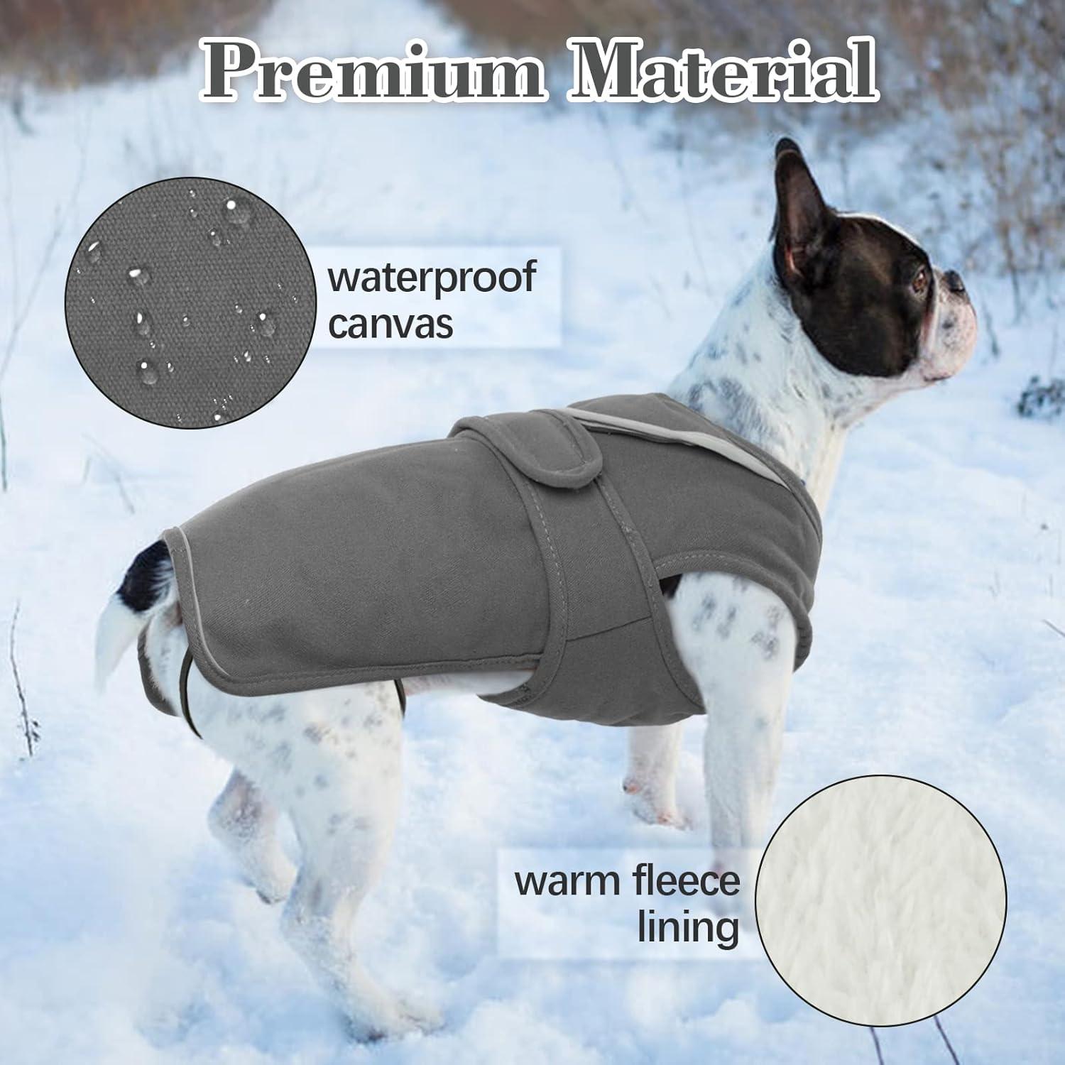 Kuoser Hundeweste Wintermantel Winterjacke Reflektierend Warm XS-3XL Grau
