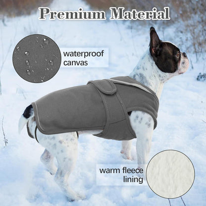 Kuoser Hundeweste Wintermantel Winterjacke Reflektierend Warm XS-3XL Grau