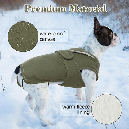 Warmer Hundemantel Reflektierend Fleecejacke Wasserdicht Grün XS-3XL