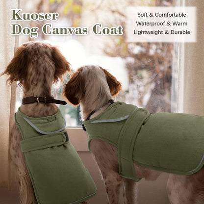Leinwand Hund Wintermantel Fleecejacke XS-3XL Grün