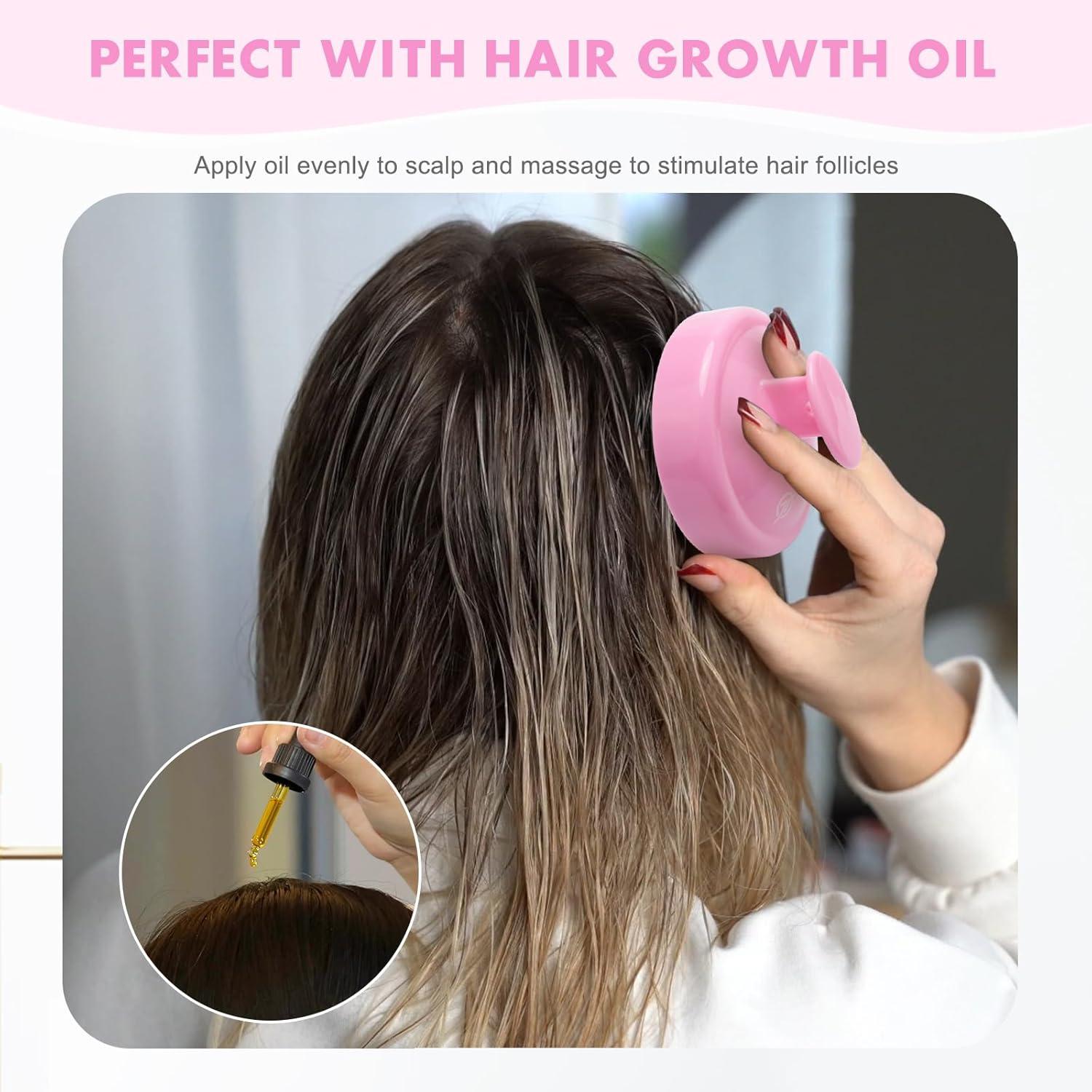 Silikon Shampoo Haarbürste Peeling Kopfmassage Nass Trocken Massagebürste Pink Schwarz