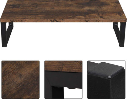 OROPY Vintage Monitorständer aus Holz für Laptop Computer Notebook iMac PC - Bildschirmerhöhung Schreibtischaufsatz mit Stauraum 55 x 23 x 14cm