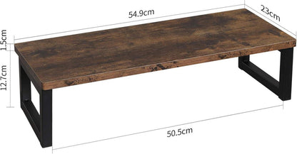 Monitorständer Holz Bildschirmerhöhung Laptop 55x23x14cm Dunkelbraun