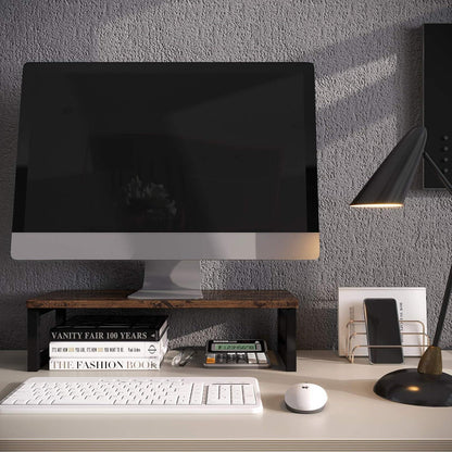 Monitorständer Holz Bildschirmerhöhung Laptop 55x23x14cm Dunkelbraun