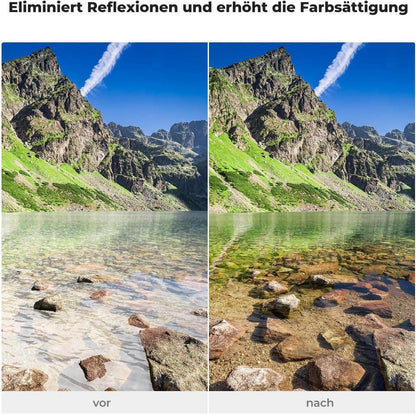 Polfilter CPL 62mm mit Objektivdeckel Halterung Reinigungstücher