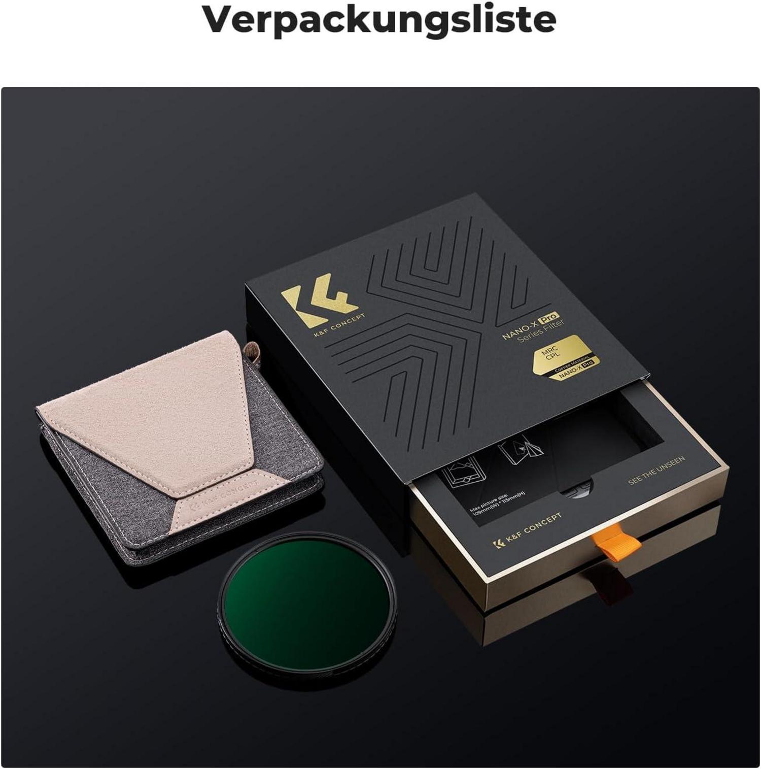 95mm CPL Filter Zirkular Slim Optisches Glas HD Messingrahmen