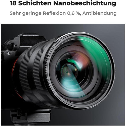 52mm UV Filter mit Objektivdeckel, Reinigungstuch
