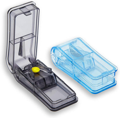 Tablettenteiler für Große und Kleine Tabletten mit Aufbewahrungsfach