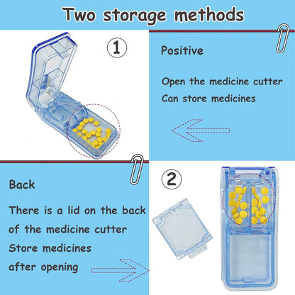 Tablettenteiler für Große und Kleine Tabletten mit Aufbewahrungsfach