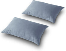 Kissenbezug Set gebürstetes Mikrofaser 50x80cm 2 Stück Blau