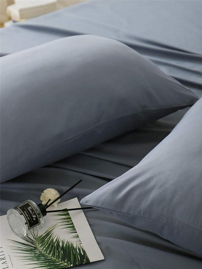 Kissenbezug Set gebürstetes Mikrofaser 50x80cm 2 Stück Blau