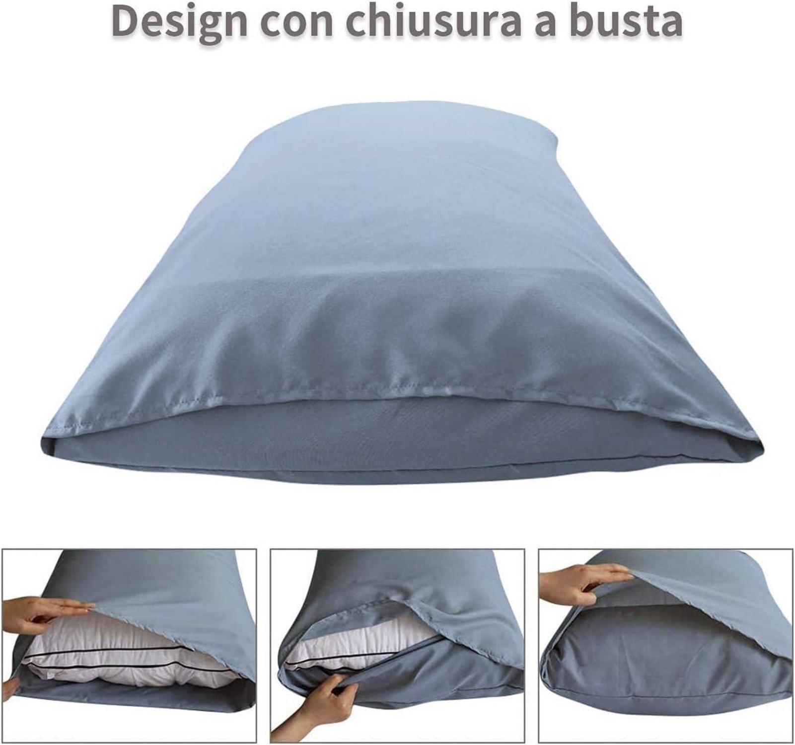 2er Pack Aisbo Kissenbezug 50x80cm Hellblau Mikrofaser