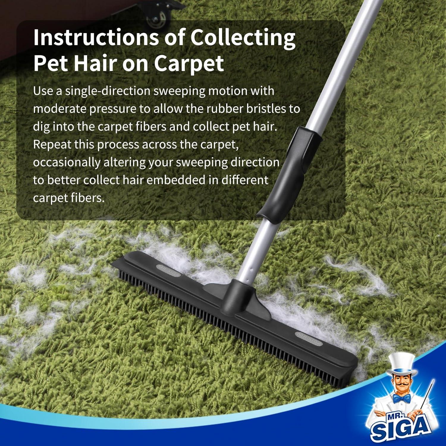 Tierhaarentfernungs-Gummibesen mit 3-in-1 Bodenbürste & Mikrofasertuch