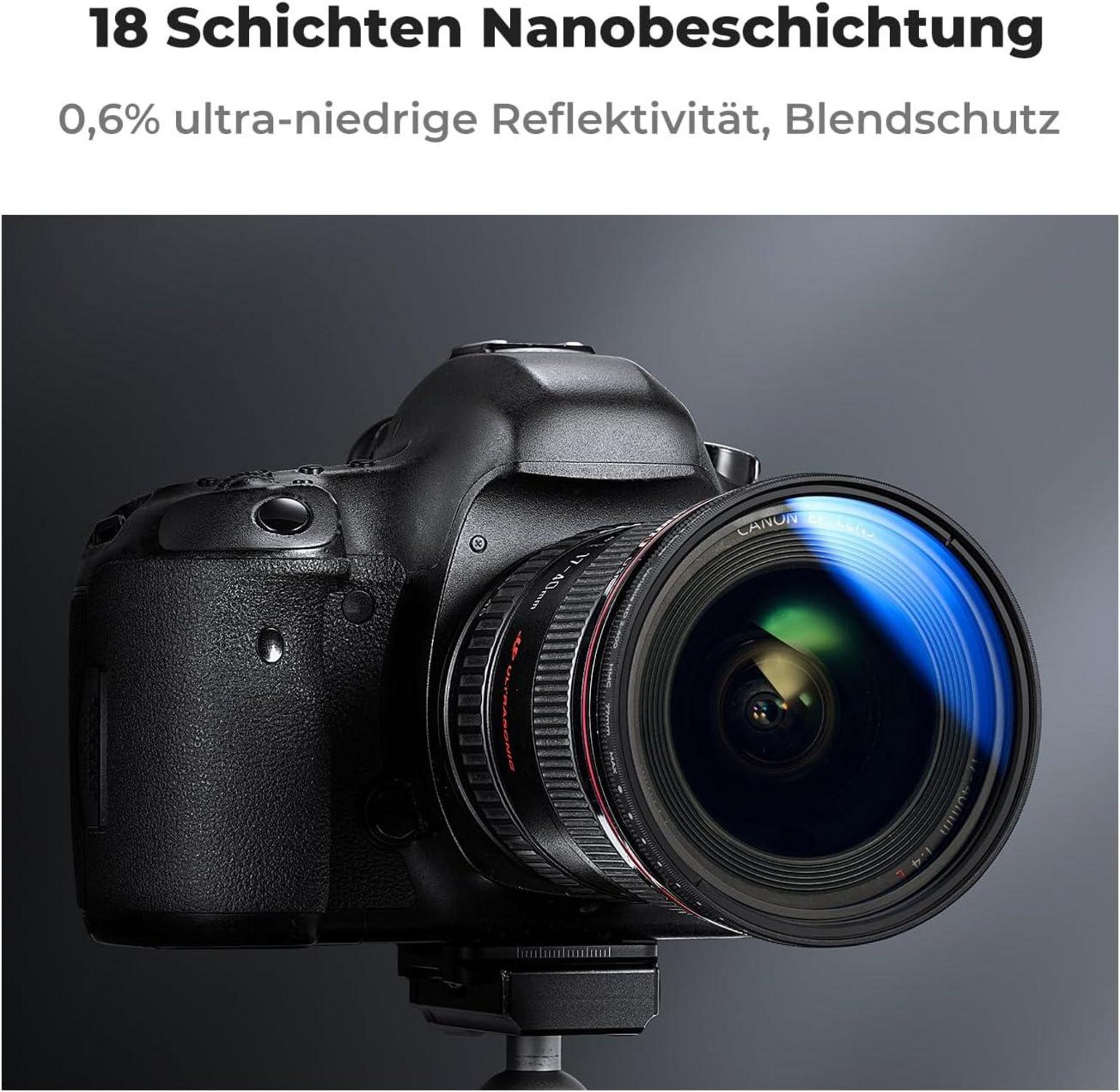 58mm ND Filter Variabler Graufilter ND2-400 mit Objektivdeckel
