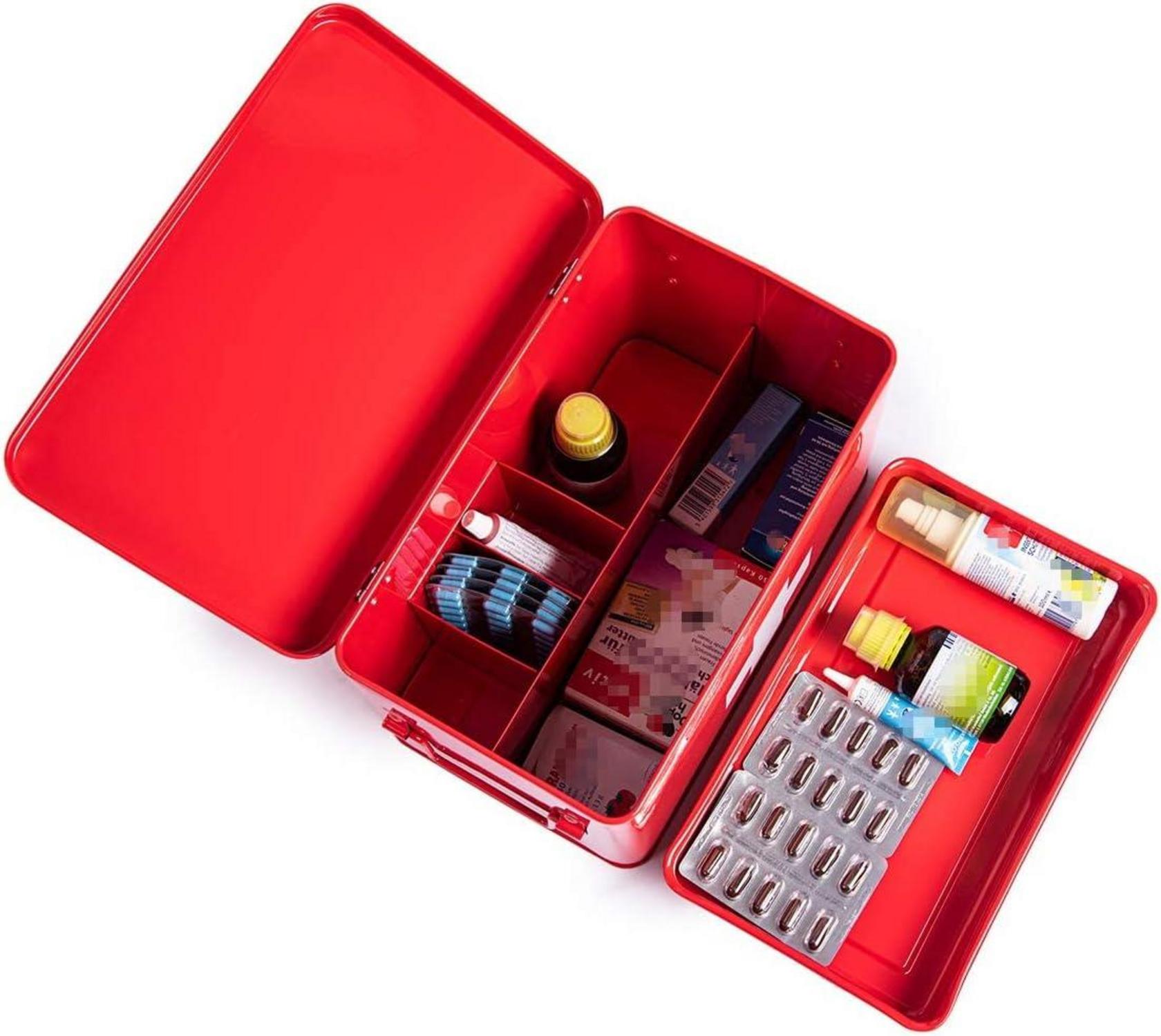 Theo&Cleo Medizin Box Metall Erste Hilfe Koffer 32x19x20cm