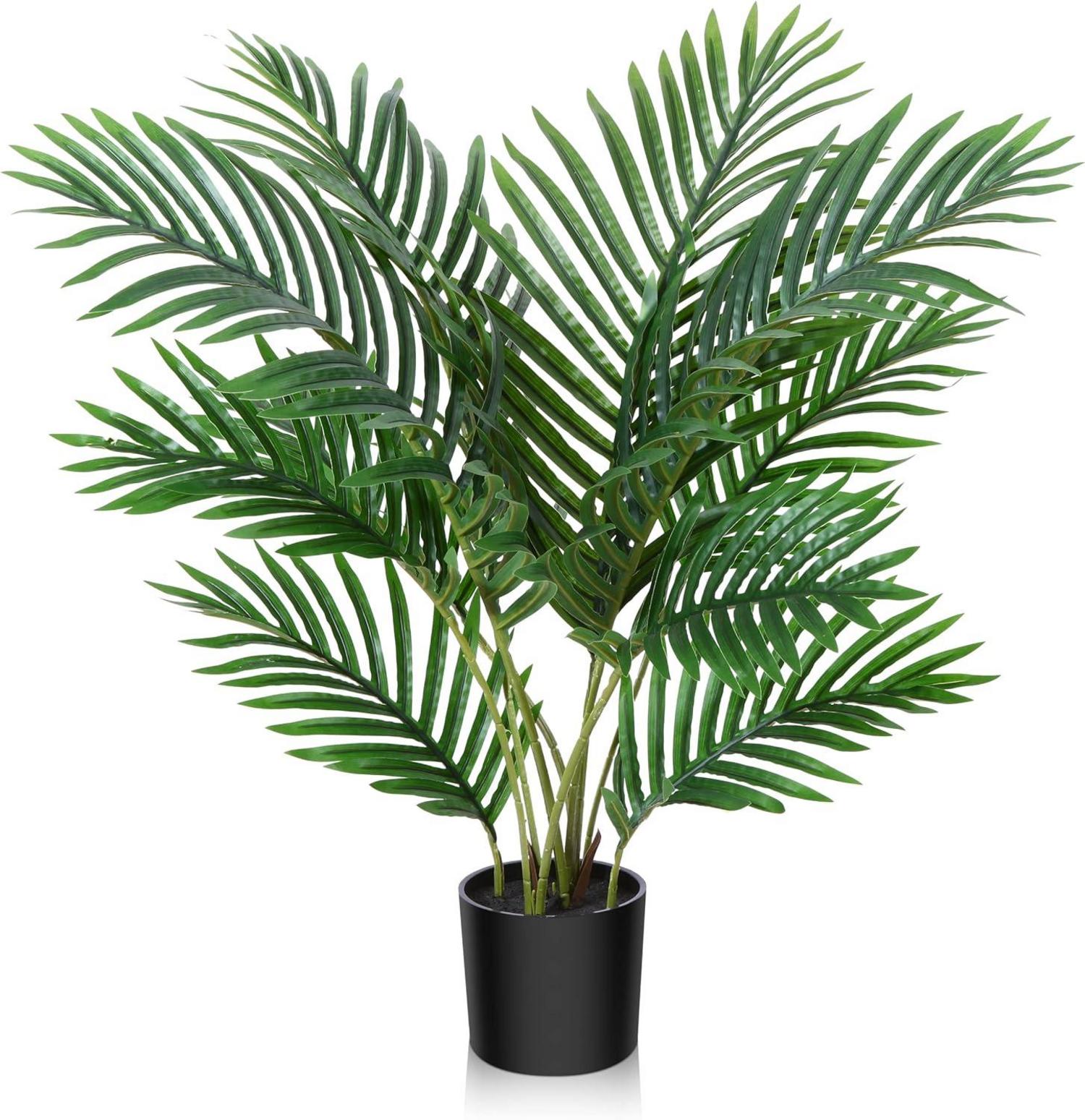 Kunstpalme groß 60cm Areca im Topf grün Fake Plant Schlafzimmer Büro