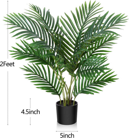 Kunstpflanze Groß Areca Kunstpalme 60cm im Topf Grün Fake Plant