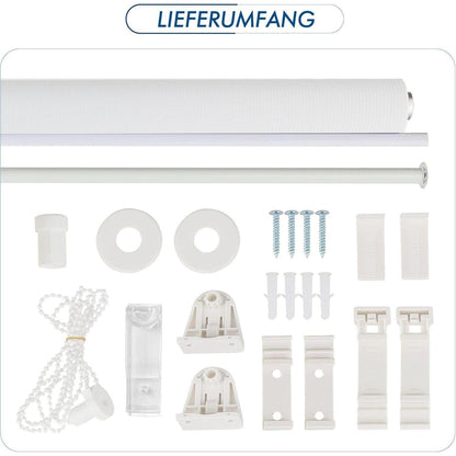 Doppelrollo Klemmfix Rollos für Fenster ohne Bohren 80x130cm