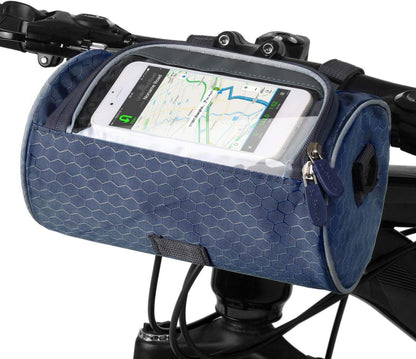 Wasserdichte Fahrrad Lenkertasche mit Touchscreen-Fenster - Dunkelblau