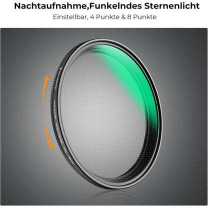 67mm Variabler Sternfilter 4+8 Punkte für Sternenlichteffekte