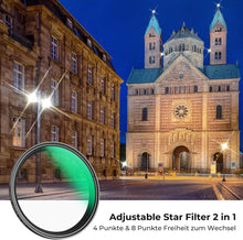 Variabler 67mm Sternfilter für Sternenlichteffekte mit 4 & 8 Punkten