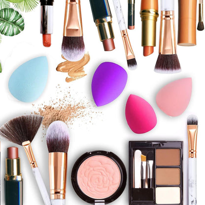 Make up Pinselset 15-teilig mit Schwamm - Synthetische