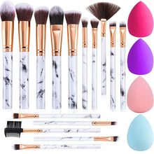 15-teiliges Make-up Pinselset mit Schwamm für professionelles