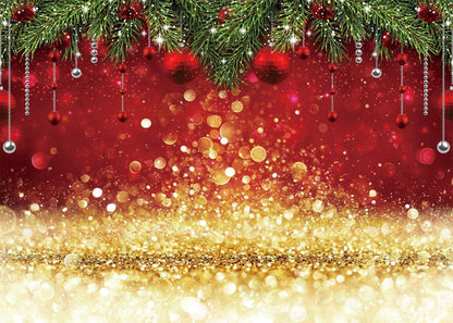 Weihnachten Fotografie Vinyl Hintergrund Sparkle Red Xmas Party