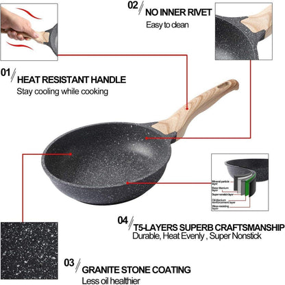 Motase Bratpfanne 20 cm Titan Antihaft beschichtet Induktion