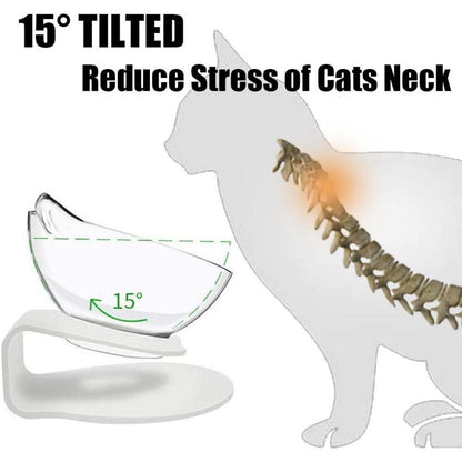 Geneigte Katzennäpfe mit Ständer Doppel-Katzenschalen Set