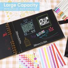 DazSpirit Schwarzes DIY Fotoalbum 80 Seiten Scrapbook